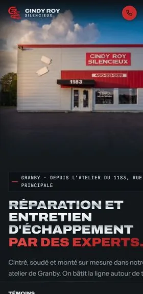 Le site de Cindy Roy Silencieux sur téléphone