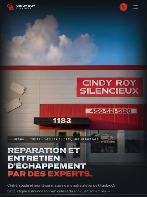 Le site de Cindy Roy Silencieux sur tablette