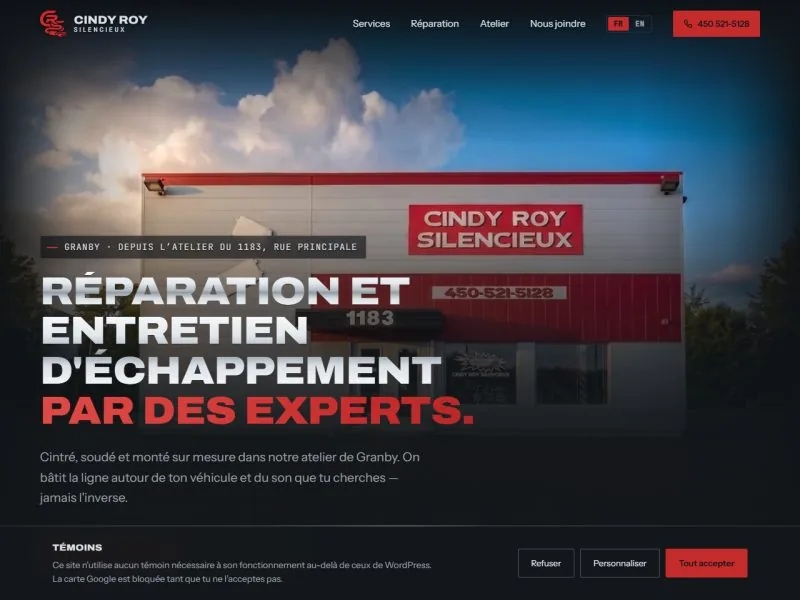 Aperçu du site de Cindy Roy Silencieux