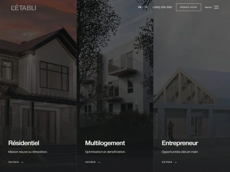 Aperçu du site de L'Établi Architecture