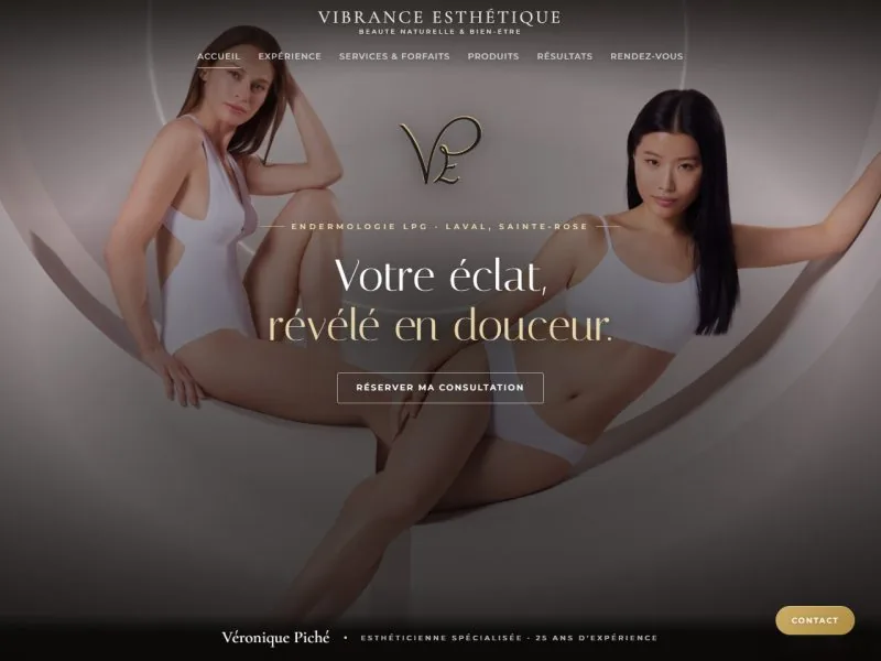Aperçu du site de Vibrance Esthétique